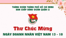 BAN THƯỜNG VỤ QUẬN ĐOÀN  TRÂN TRỌNG GỬI THƯ CHÚC MỪNG NGÀY DOANH NHÂN VIỆT NAM   