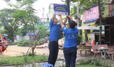 Đoàn Phường Trung Mỹ Tây Khởi động công trình thanh niên   bảng tuyên truyền xây dựng văn minh đô thị